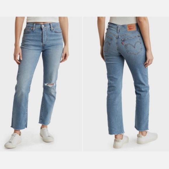 LEVI'S Wedgie High Rise Straight Leg Distressed Jeans - 25 - Picture 3 of 11